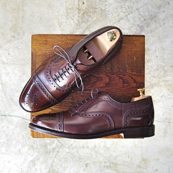 美品★(米)アレンエドモンズ 7E【定価￥75,900-★Strand/ストランド】セミブローグ/カーフ/濃茶/ALLEN EDMONDS★b914