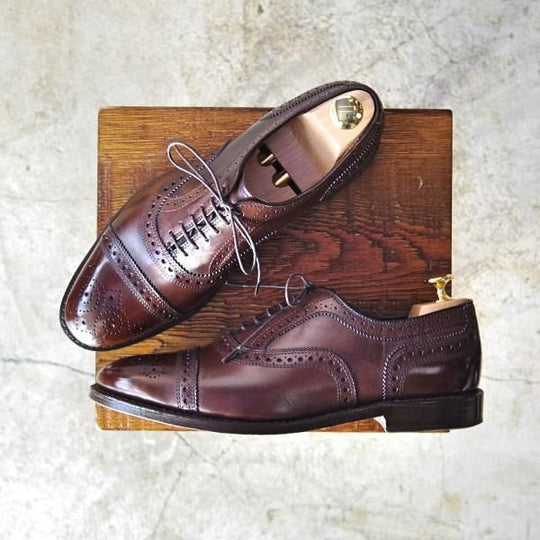美品★(米)アレンエドモンズ 7E【定価￥75,900-★Strand/ストランド】セミブローグ/カーフ/濃茶/ALLEN EDMONDS★b914