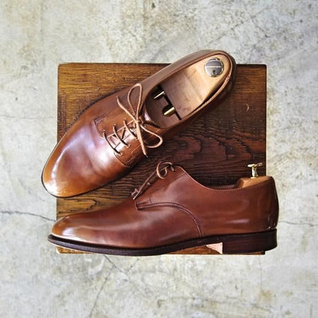 極上★クロケット&ジョーンズ 7E【★Lloyd Footwear別注/ロイドフットウェア】プレーントゥ/ダービーシューズ/Crockett&Jones★b917