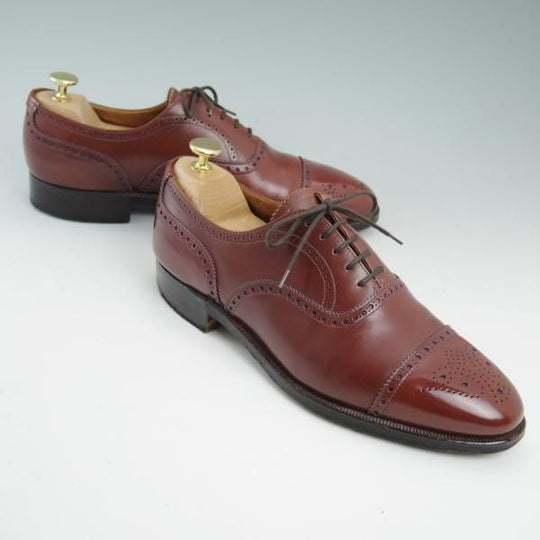 極上★クロケット&ジョーンズ 7.5E 【★チェアマン/CHAIRMAN】 366ラスト/セミブローグ/Crockett&Jones★b918