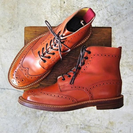 美品★トリッカーズ SIZE 8.5【★モカシンブラウン/M2508】MALTON/モールトン/カントリーブーツ/カーフ/Tricker's★b922