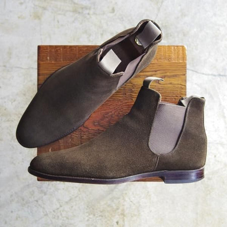 極上★(英)グレンソン 7.5F【★サイドゴアブーツ】スエード/GRENSON★b924