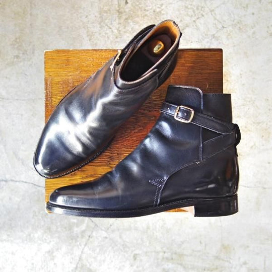 極上★クロケット&ジョーンズ 6.5E【★(英)ポールセン・スコーン別注/Poulsen Skone】黒/ジョッパーブーツ/Crockett&Jones★b932