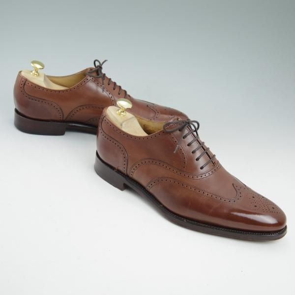 極美品★(英)Loake/ローク UK6【★フルブローグ/SAVOY】ウイングチップ★b935