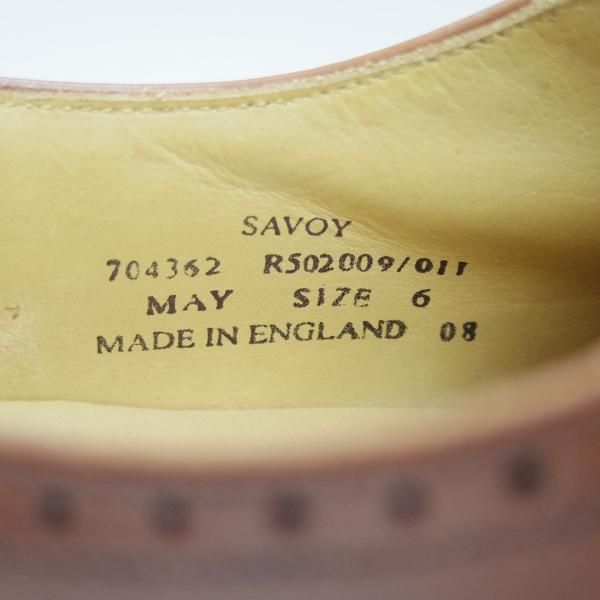極美品★(英)Loake/ローク UK6【★フルブローグ/SAVOY】ウイングチップ★b935
