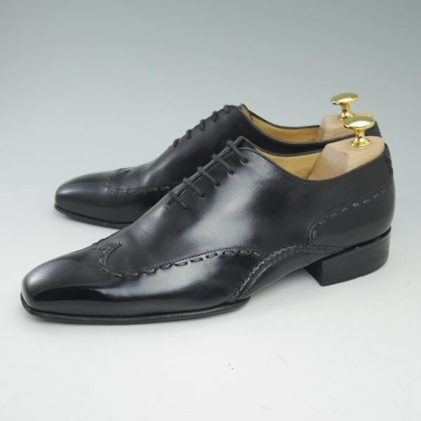 極上★(伊)ボリーニ UK7程度【★オパンケ・ボロネーゼ製法】ブラインドブローグ/黒/BOLLINI★b936