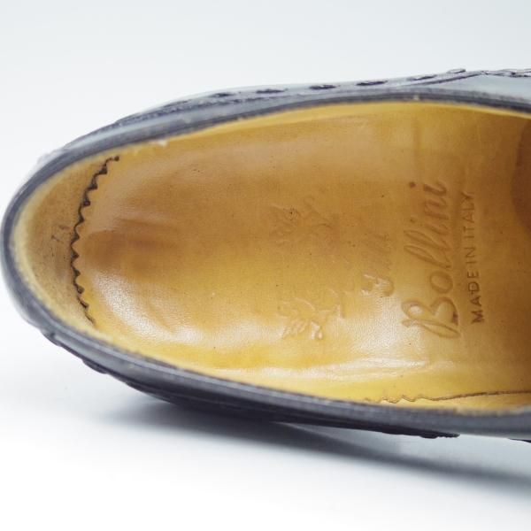 極上★(伊)ボリーニ UK7程度【★オパンケ・ボロネーゼ製法】ブラインドブローグ/黒/BOLLINI★b936