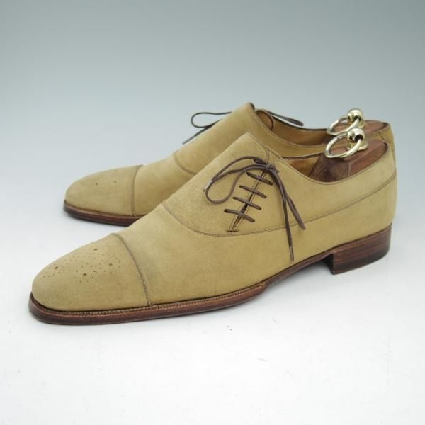 極上★(伊)エンツォ・ボナフェ SIZE 7.5【★BEAMS別注/ハンドソーンウェルテッド製法】スエード/サイドレース/ENZO BONAFE★b937