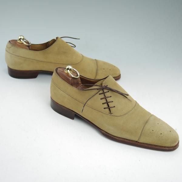 極上★(伊)エンツォ・ボナフェ SIZE 7.5【★BEAMS別注/ハンドソーンウェルテッド製法】スエード/サイドレース/ENZO BONAFE★b937