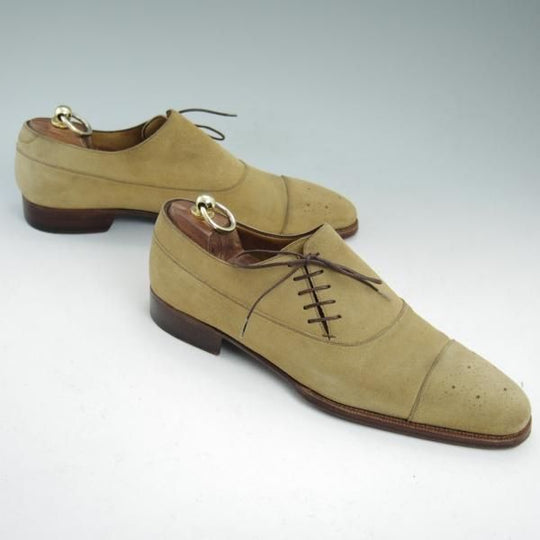 極上★(伊)エンツォ・ボナフェ SIZE 7.5【★BEAMS別注/ハンドソーンウェルテッド製法】スエード/サイドレース/ENZO BONAFE★b937