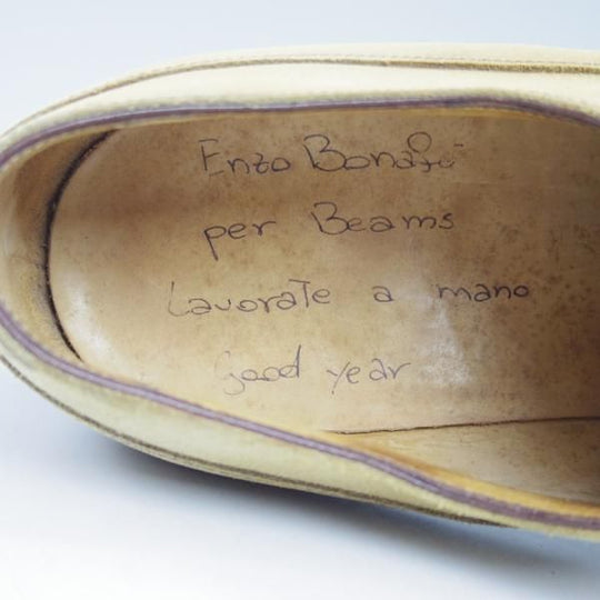 極上★(伊)エンツォ・ボナフェ SIZE 7.5【★BEAMS別注/ハンドソーンウェルテッド製法】スエード/サイドレース/ENZO BONAFE★b937