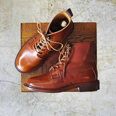 美品★トリッカーズ(レディース) SIZE 4.5【★マロンアンティーク/L7390】プレーントゥ/ブーツ/カントリーブーツ/Tricker's★b940