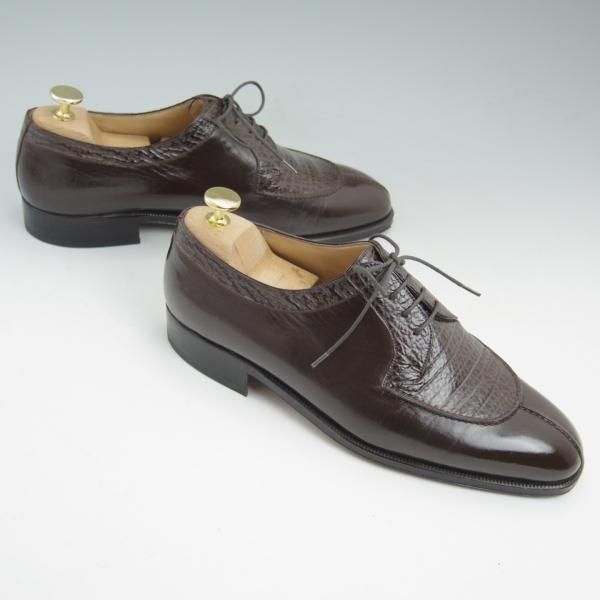 極美品★(伊)アルティオリ SIZE 7.5【★希少!!シャークスキン/鮫革/コンビ】59ラスト/Uチップ/スターアルティオリ/Star ARTIOLI★b952