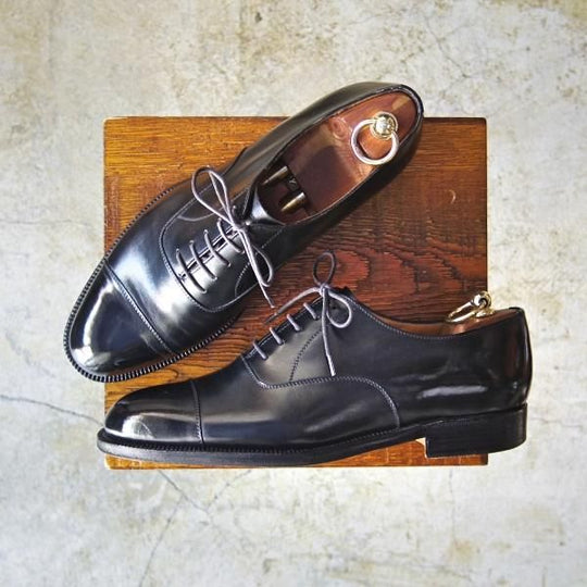 極美品★(伊)タニノクリスチー SIZE 7.5【★希少!!ハンドソーンウェルテッド製法】ストレートチップ/カーフ/TANINO CRISCI★b954