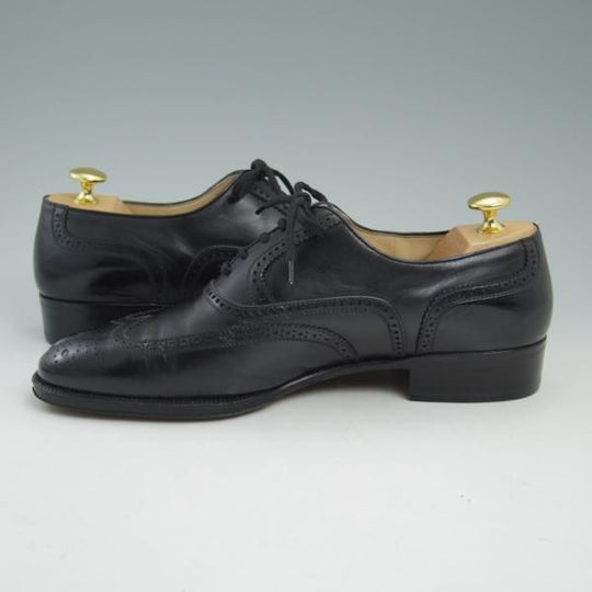 極美品★(伊)タニノクリスチー SIZE 7.5【★定価15万円以上】フルブローグ/カーフ/104583A/ARGO/BABY CALF/NERO/TANINO CRISCI★b955