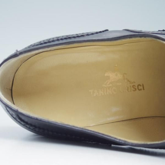 極美品★(伊)タニノクリスチー SIZE 7.5【★定価15万円以上】フルブローグ/カーフ/104583A/ARGO/BABY CALF/NERO/TANINO CRISCI★b955