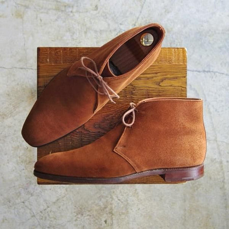 極上★クロケット&ジョーンズ 7.5D【★ハンドグレードライン/CAMBERLEY】9613-26X/スエード/チャッカ ブーツ/Crockett&Jones★b959