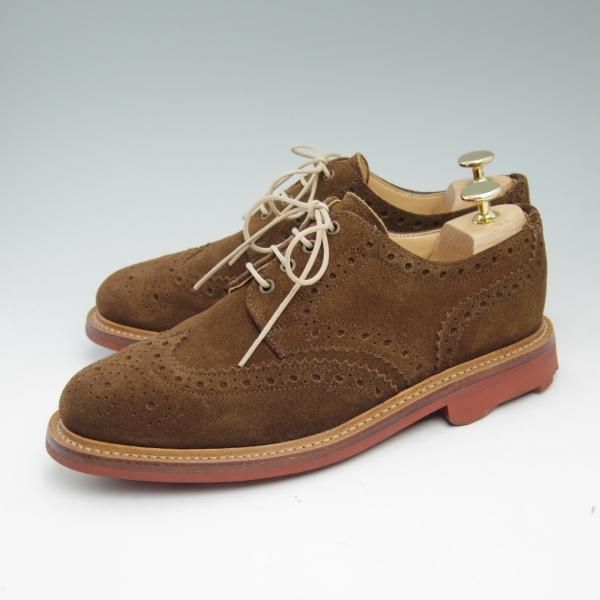 美品★(英)サンダース製 UK6.5/US7.5【★リッジウェイソール/MARK MCNAIRY別注/マークマクナイリー】スエード/フルブローグ/SANDERS★b962