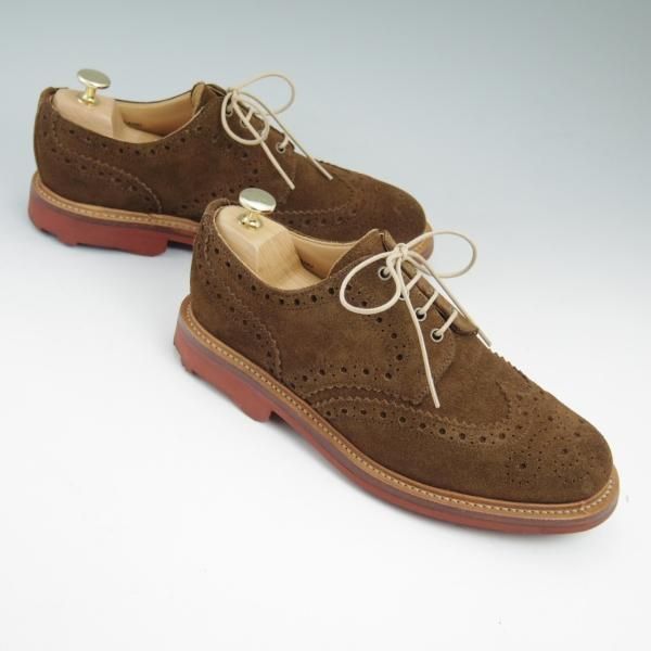 美品★(英)サンダース製 UK6.5/US7.5【★リッジウェイソール/MARK MCNAIRY別注/マークマクナイリー】スエード/フルブローグ/SANDERS★b962