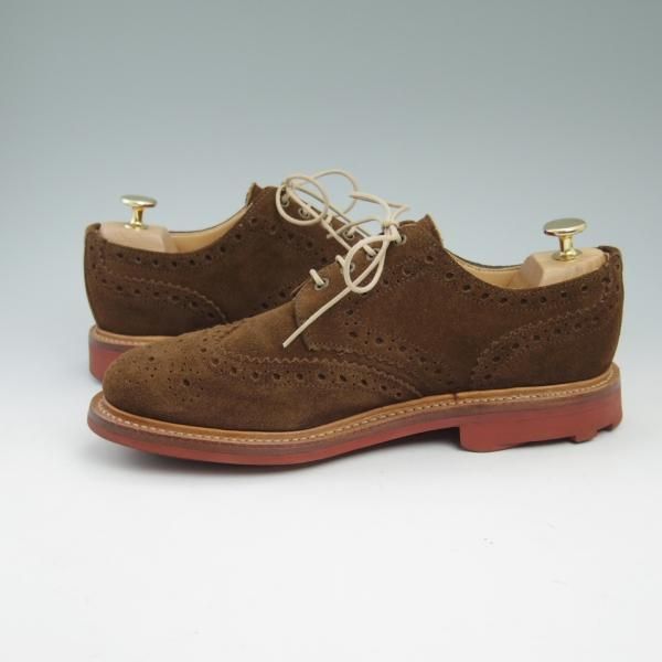 美品★(英)サンダース製 UK6.5/US7.5【★リッジウェイソール/MARK MCNAIRY別注/マークマクナイリー】スエード/フルブローグ/SANDERS★b962