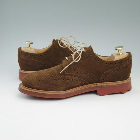 美品★(英)サンダース製 UK6.5/US7.5【★リッジウェイソール/MARK MCNAIRY別注/マークマクナイリー】スエード/フルブローグ/SANDERS★b962