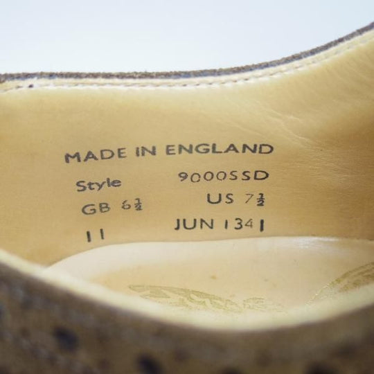 美品★(英)サンダース製 UK6.5/US7.5【★リッジウェイソール/MARK MCNAIRY別注/マークマクナイリー】スエード/フルブローグ/SANDERS★b962