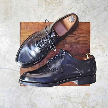 美品★メイカーズ SIZE 7【定価￥96,660-★コードバン仕様/Vチップ】ホーウィン/シェルコードバン/V TIP BLUCHER/ブラック/Makers★b967