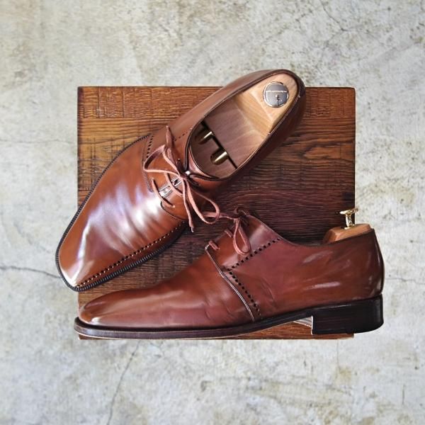 極上★(伊)アルティオリ SIZE 7【定価17万程度★ダービーシューズ】ブラウン/ARTIOLI★b968