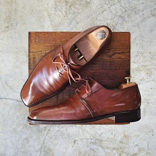 極上★(伊)アルティオリ SIZE 7【定価17万程度★ダービーシューズ】ブラウン/ARTIOLI★b968