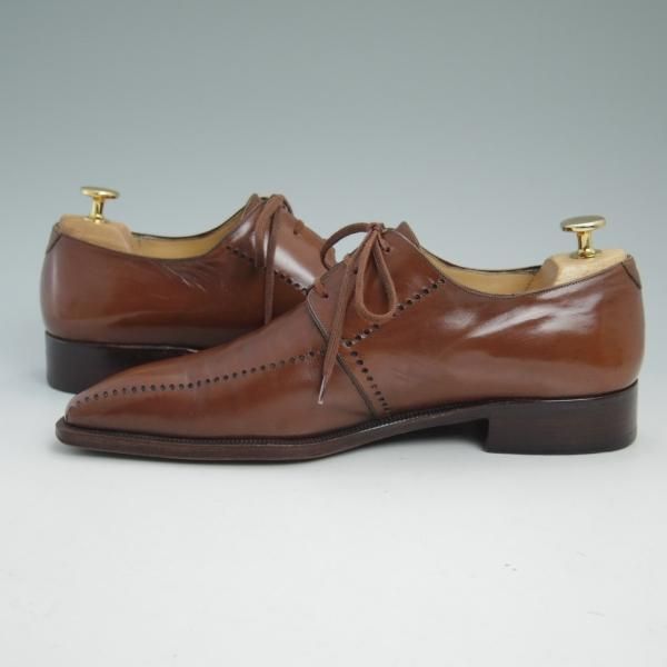 極上★(伊)アルティオリ SIZE 7【定価17万程度★ダービーシューズ】ブラウン/ARTIOLI★b968