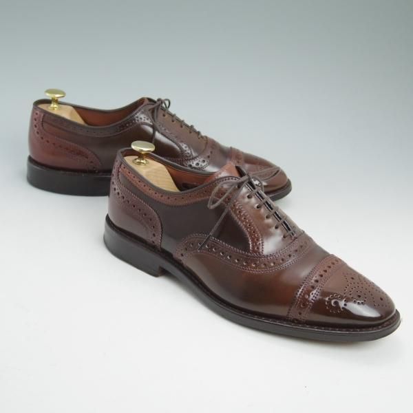 極美品★(米)アレンエドモンズ 7.5E【定価15万円以上★シガー色/コードバン仕様】Strand/セミブローグ/ALLEN EDMONDS★b970