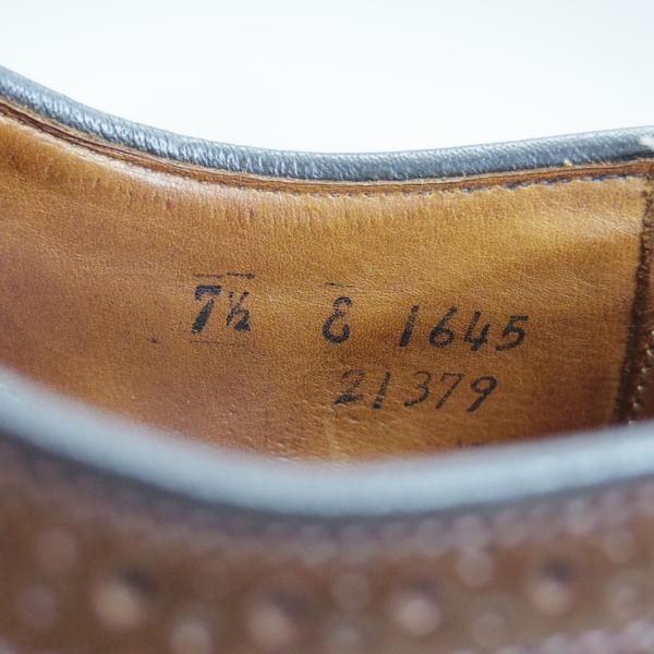 極美品★(米)アレンエドモンズ 7.5E【定価15万円以上★シガー色/コードバン仕様】Strand/セミブローグ/ALLEN EDMONDS★b970