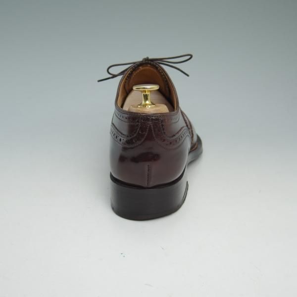 美品★SHINANOYA/信濃屋 SIZE 7【★コードバン仕様/グッドイヤーウェルテッド製法】バーガンディー/フルブローグ/ウイングチップ★b971