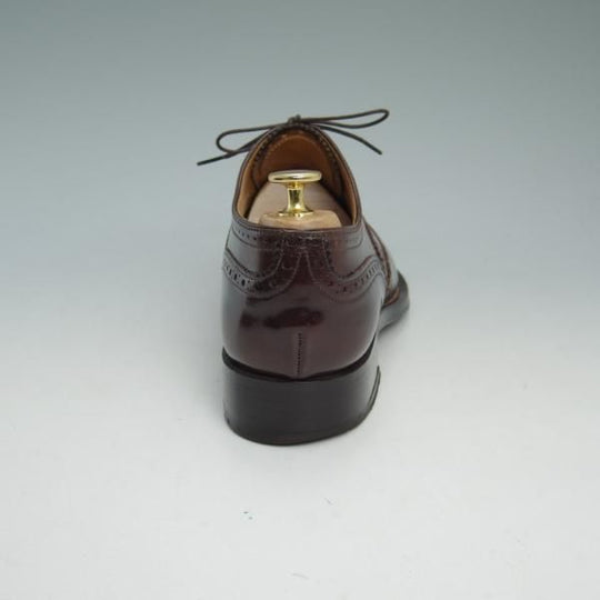 美品★SHINANOYA/信濃屋 SIZE 7【★コードバン仕様/グッドイヤーウェルテッド製法】バーガンディー/フルブローグ/ウイングチップ★b971