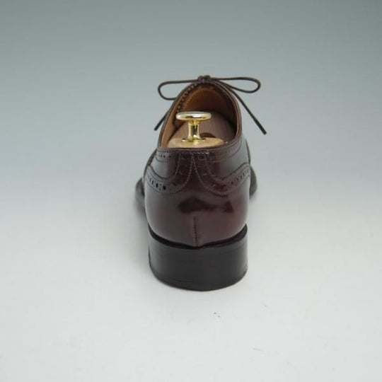 美品★SHINANOYA/信濃屋 SIZE 7【★コードバン仕様/グッドイヤーウェルテッド製法】バーガンディー/フルブローグ/ウイングチップ★b971
