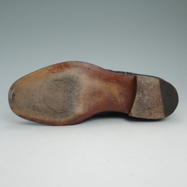 美品★SHINANOYA/信濃屋 SIZE 7【★コードバン仕様/グッドイヤーウェルテッド製法】バーガンディー/フルブローグ/ウイングチップ★b971