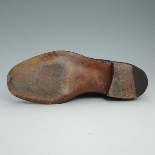 美品★SHINANOYA/信濃屋 SIZE 7【★コードバン仕様/グッドイヤーウェルテッド製法】バーガンディー/フルブローグ/ウイングチップ★b971