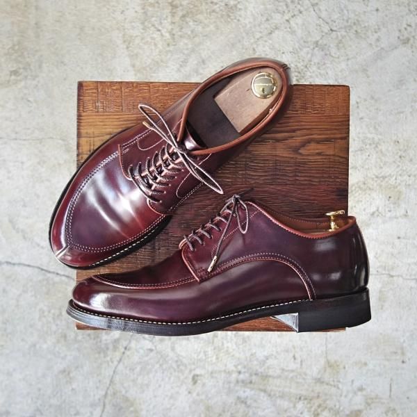 ★メイカーズ SIZE 7【定価￥96,660-★コードバン仕様/Vチップ】ホーウィン/シェルコードバン/V TIP BLUCHER/バーガンディー/Makers★b982