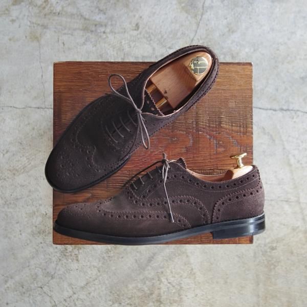 極美品★チャーチ(レディース) SIZE 37.5【★バーウッド/BURWOOD WG】スエード/フルブローグ/ウイングチップ/Church's★b986