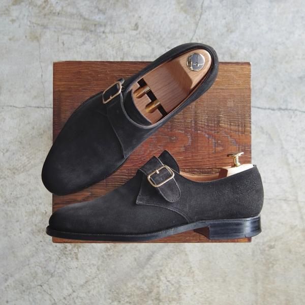 美品★クロケット&ジョーンズ 6.5E【★COMPTON/コンプトン】317ラスト/モンクストラップ/スエード/Crockett&Jones★b988