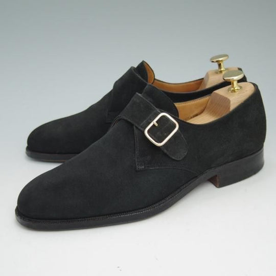 美品★クロケット&ジョーンズ 6.5E【★COMPTON/コンプトン】317ラスト/モンクストラップ/スエード/Crockett&Jones★b988