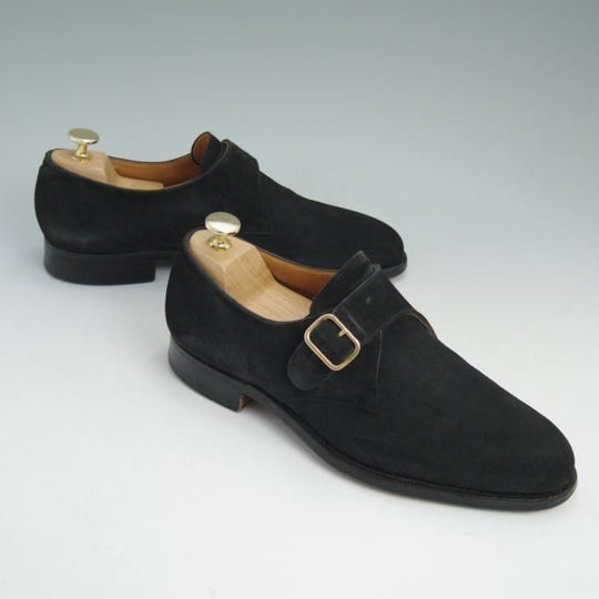 美品★クロケット&ジョーンズ 6.5E【★COMPTON/コンプトン】317ラスト/モンクストラップ/スエード/Crockett&Jones★b988
