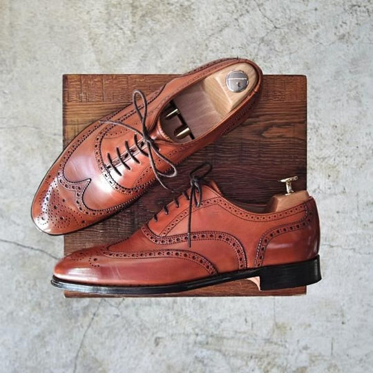 極美品★チーニー製 7.5E【希少★(英)NEW&LINGWOOD別注】ニュー&リングウッド/フルブローグ/ウイングチップ/CHEANEY★b989