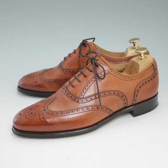 極美品★チーニー製 7.5E【希少★(英)NEW&LINGWOOD別注】ニュー&リングウッド/フルブローグ/ウイングチップ/CHEANEY★b989