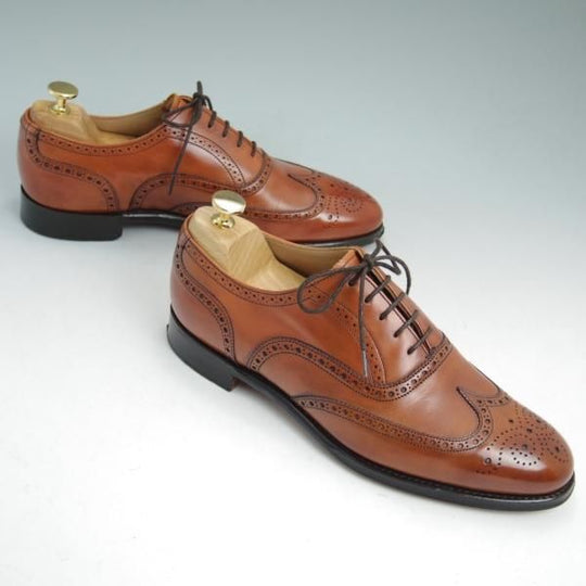 極美品★チーニー製 7.5E【希少★(英)NEW&LINGWOOD別注】ニュー&リングウッド/フルブローグ/ウイングチップ/CHEANEY★b989