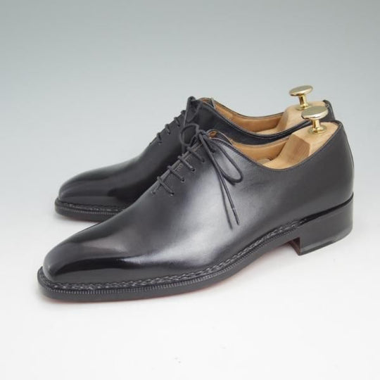 ほぼ未使用★(伊)ボリーニ SIZE 38【高級★グッドイヤーアルタッコ製法】ホールカット/カーフ/ブラック/BOLLINI★b991