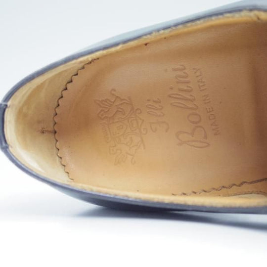 ほぼ未使用★(伊)ボリーニ SIZE 38【高級★グッドイヤーアルタッコ製法】ホールカット/カーフ/ブラック/BOLLINI★b991