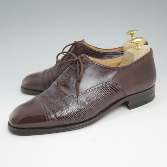 極上★(伊)タニノクリスチー SIZE 6【高額★イグアナ/リザード革コンビ仕様】REAL LIZARD/クォーターブローグ/TANINO CRISCI★b993