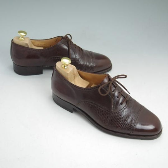 極上★(伊)タニノクリスチー SIZE 6【高額★イグアナ/リザード革コンビ仕様】REAL LIZARD/クォーターブローグ/TANINO CRISCI★b993