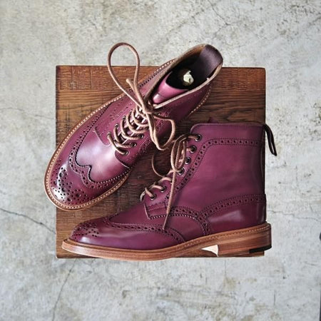 極美品★トリッカーズ(レディース) SIZE 4-4【希少色★Purple burnished/カントリーブーツ/L5411】ブーツ/ウイングチップ/Tricker's★b994